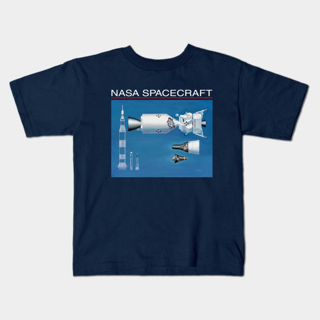 NASA Spacecraft Comparison Kids T-Shirt by ocsling